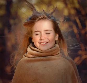 人，人的，女性，女孩，风，脸，头发