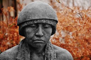 头，肖像，忧郁，纪念碑，心情