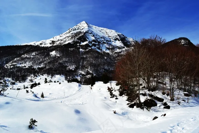 冬季，山，比利牛斯，首脑会议，冬季景观