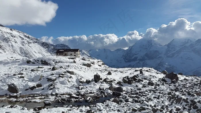 杜塞尔多夫避难所，小屋，阿尔卑斯，南蒂罗尔，高山