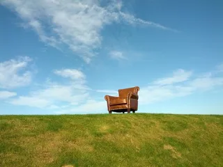 椅子，扶手椅，小山，户外