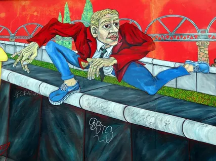 涂鸦，墙，柏林，逃生，柏林墙