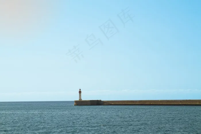 灯塔，防波堤港口，阿尔梅里亚