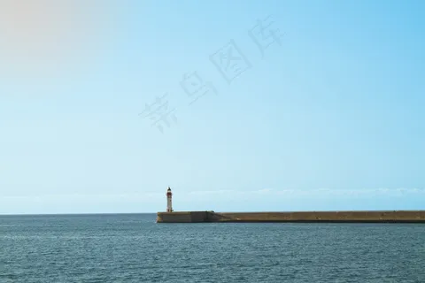 灯塔，防波堤港口，阿尔梅里亚