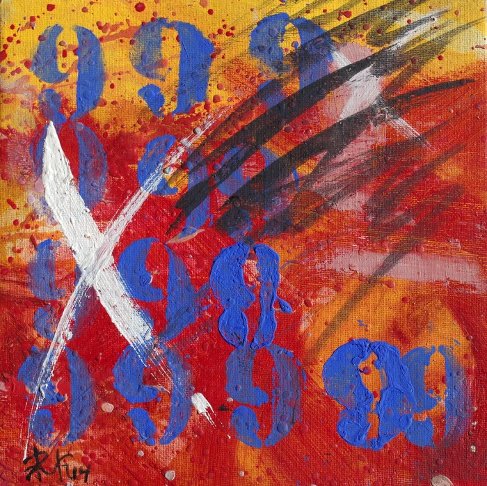 绘画，抽象，污渍，颜色，红色，九