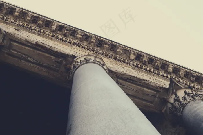 架构，列，建筑，古代，老，石头