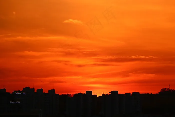 发光，生活，公寓，海，在晚上，日落