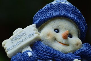 冬季，雪人，图，雪，雪人，寒冬，装饰