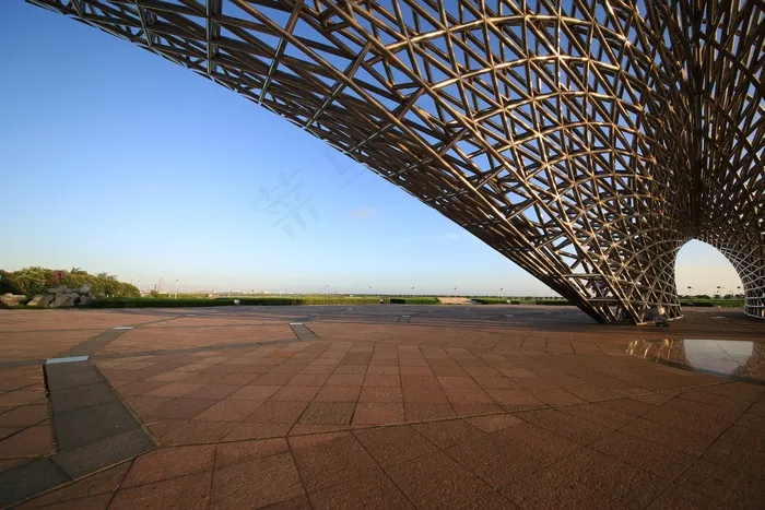 建筑，网格，金属，海滩，海景公园
