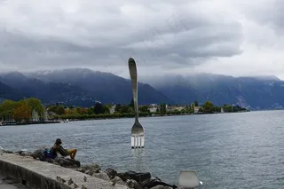 沃韦，瑞士，日内瓦湖，椅子，湖，水