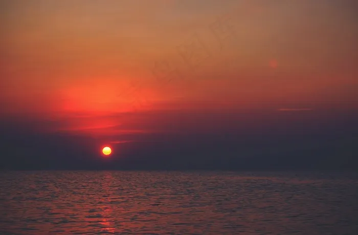 日落，红色，海洋，黑暗，橙色，太阳，自然，色彩