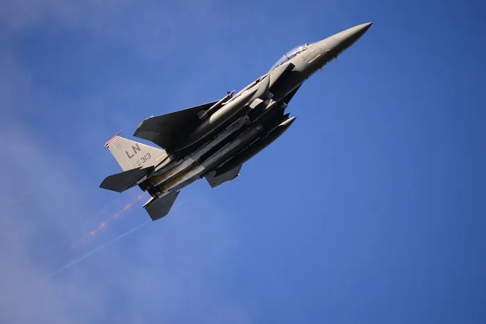 军用喷气机，飞行，飞行，F-15，战斗机，飞机