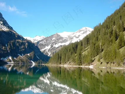 Vilsalpsee,坦海默尔,蒂罗尔州,山,森林 Vilsalpsee,坦海默尔,蒂罗尔州,山,森林