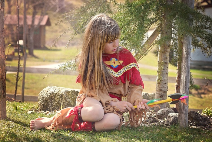 人类，儿童，女孩，印度人，印度人，播放，出，性质