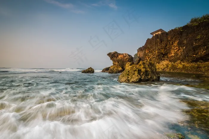 海滩，高峰，水机，潮汐，沧海，海洋，悬崖，海岸