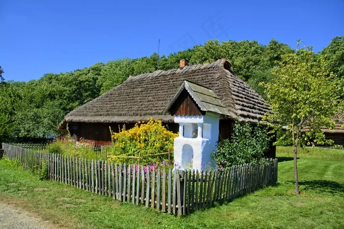Sanok，露天博物馆，乡村小屋，木球