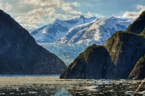 景观,山,大规模,冰川,舌头 景观,山,大规模,冰川,舌头