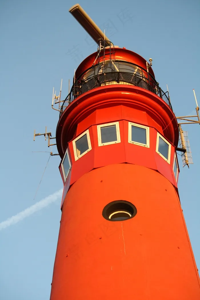 灯塔，红色，Schiermonnikoog