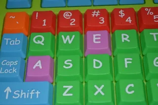 键盘，电脑，绿色，键，蓝色，红色，多彩