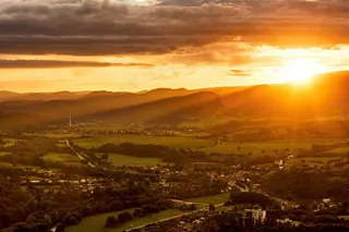 自然，太阳，西