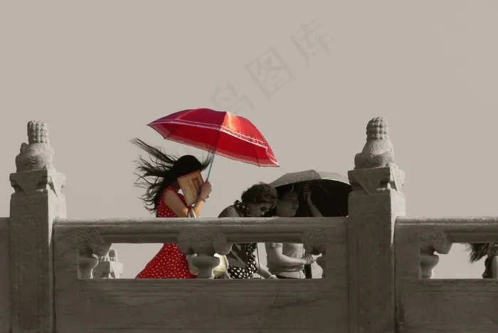 雨伞，红色，阳光明媚，受保护