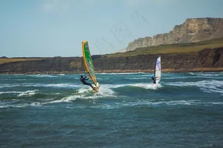 冲浪，风，金梅里奇湾，多塞特郡，英格兰