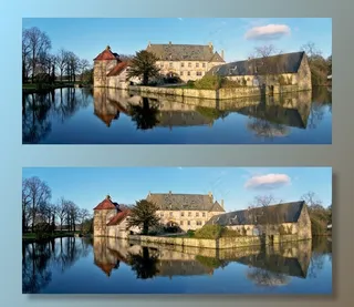 城堡，水，镜像，城堡城堡，建筑，心情