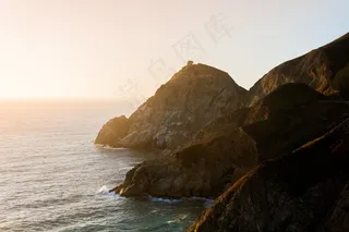 海洋,自然/人文景观,山峦,江河,石头,海黎明自然日落