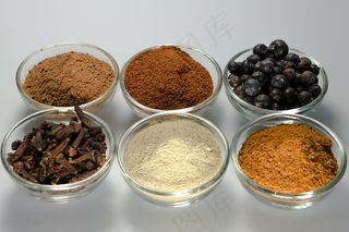 香料，白胡椒，肉豆蔻，丁香，食品，调味料