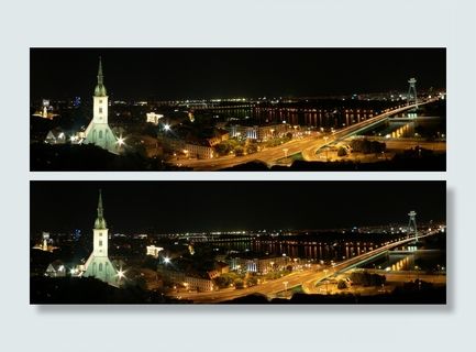 斯洛伐克，布拉迪斯拉发，城市，夜桥，河，多瑙河