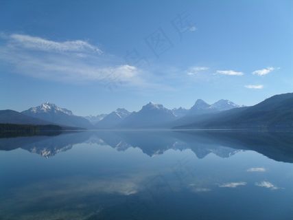 湖，平静，水，玻璃状，镜子，蒙大拿州
