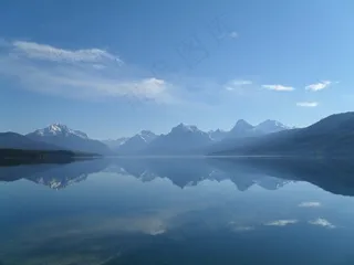 湖，平静，水，玻璃状，镜子，蒙大拿州