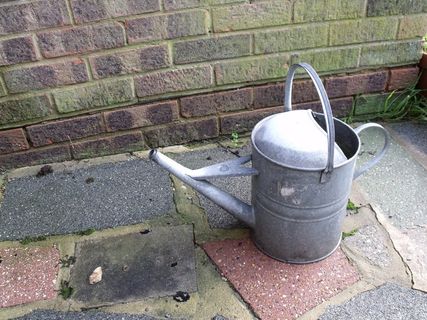 浇水，可以，锅，金属，砖，墙，户外，水