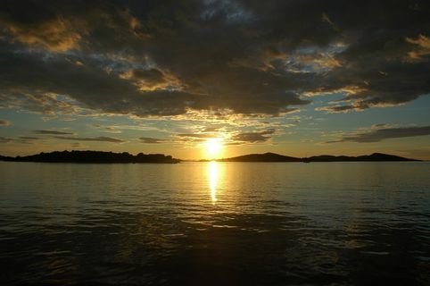 沧海，水，日落，心情，云团，波，性质，蓝色