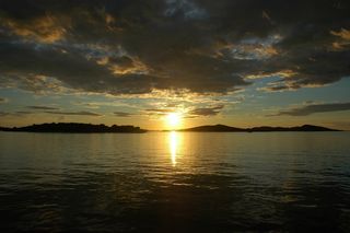 沧海，水，日落，心情，云团，波，性质，蓝色