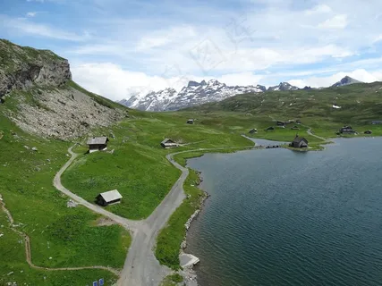 山风景,Bergsee,视图,雪山 山风景,Bergsee,视图,雪山