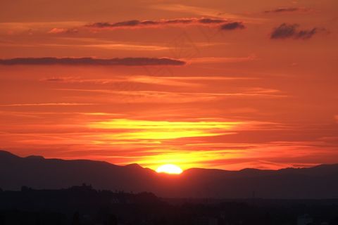 日落，天空，红色，余辉，太阳