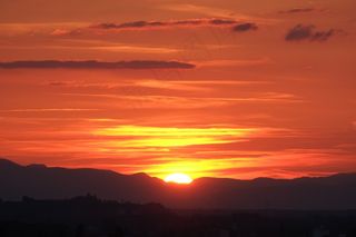 日落，天空，红色，余辉，太阳