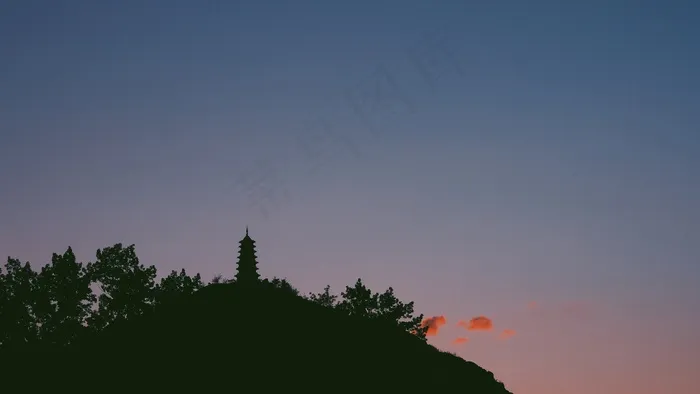 意见，剪影，建筑，寺，宝塔，亚洲