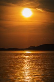 巴拉顿湖，湖，水，日落，景观，颜色