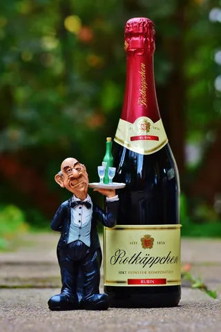 管家，托盘，饮料，红酒，香槟，操作