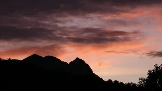 日出，风景，天空，山，云，早晨