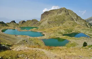 湖泊，山，徒步旅行，阿尔卑斯山，法国，景观