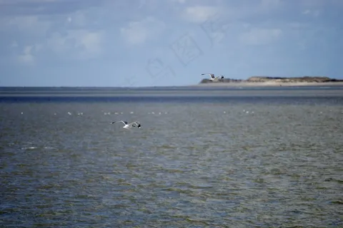 北海，水，海，天空，云团，湖泊，瓦登海