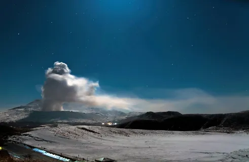 日本,熊本,阿苏,天空,夜,星星,火山 日本,熊本,阿苏,天空,夜,星星,火山