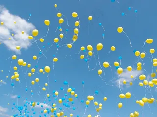 气球，球，天空，气球，蓝天，飞，蓝色