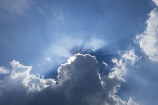 太阳，云，光，蓝天和白云，天空