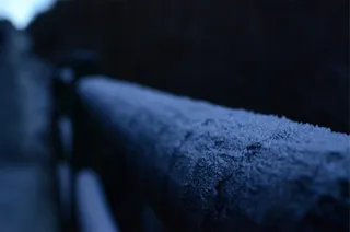 栏杆，霜冻，黑暗，夜晚