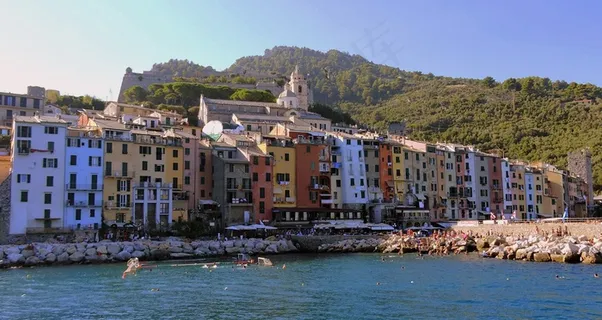 房屋，颜色，多彩，意大利利古里亚，韦内雷港