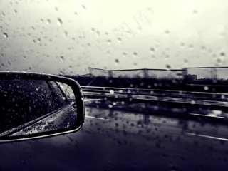 轿车,后视镜,公路,车灯,雨景,宝马车窗后雨